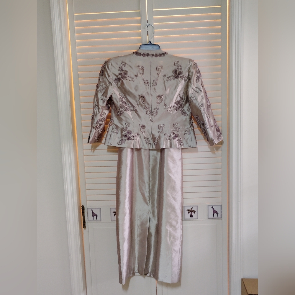Alex Evenings Champagne Embroidered Jacket & Dress Set - Picture 2 of 6